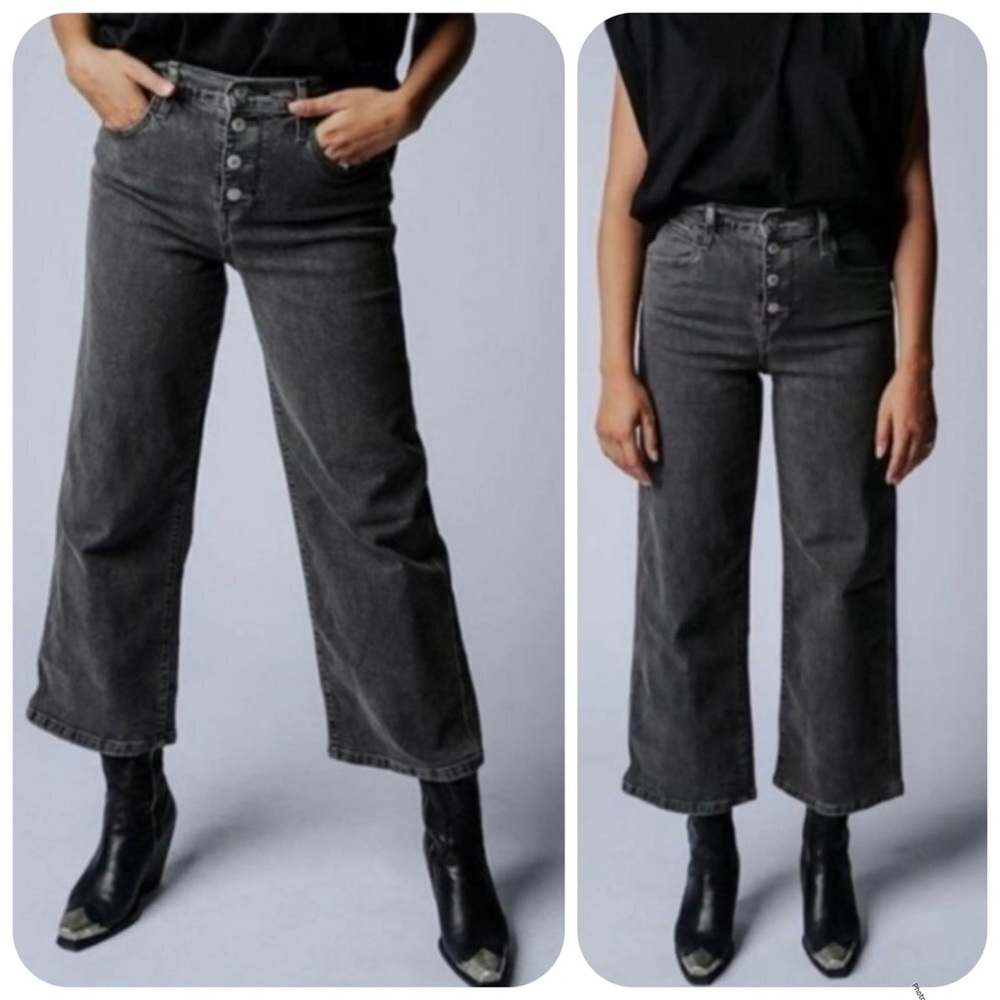 Levi's Jeans Women’s 30 Charcoal Mile High Cropped Wide Leg LIKE NEW!